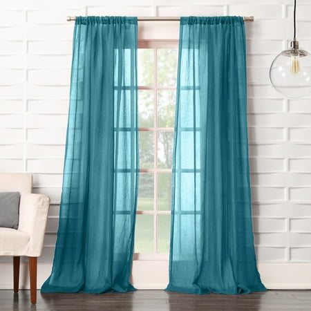 No. 918 Vida Semi-Sheer Rod Pocket Single Curtain Panel, 50" X 108"