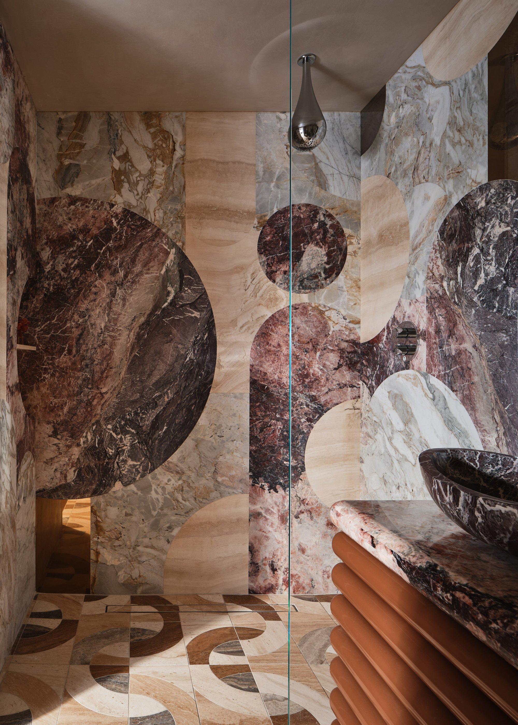 marble mosaic design bathroom