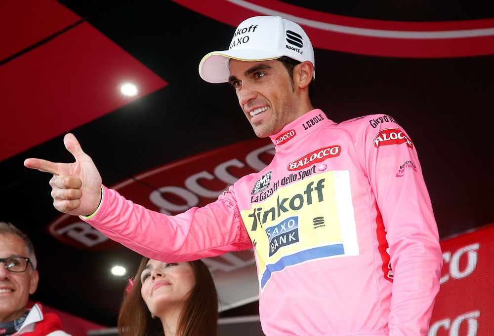 Contador on the stage 20 podium.