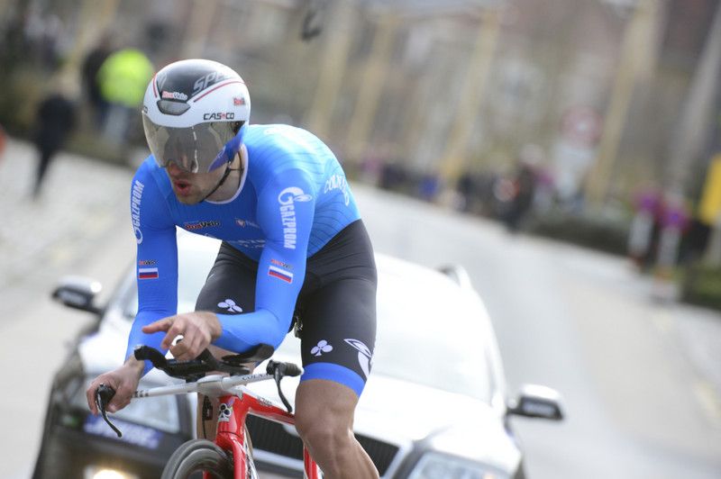 The Gazprom-Rusvelo team have a futuristic helmet vibe going on