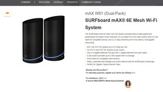 Arris SURFboard mAX W161 app screenshot