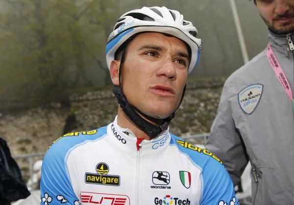 Simone Stortoni (Colnago - CSF) talks after taking second.
