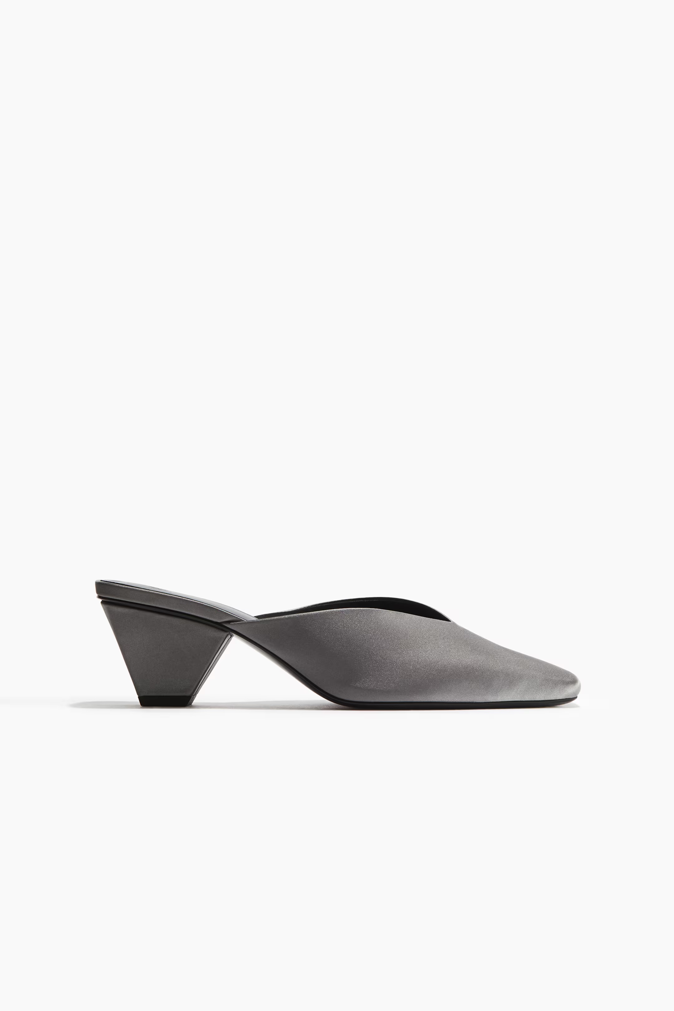 H&amp;amp;M, Cone-Heel Satin Mules