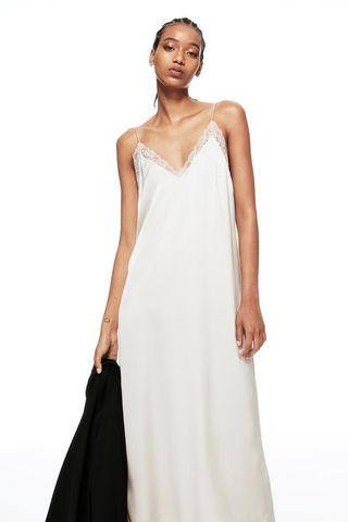 Lace-Trimmed Slip Dress