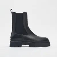 Leather Ankle Boots with Lug Soles: RRP $129.99 $79.99 (save $50.00)
