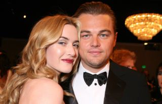 Kate Winslet and Leonardo DiCaprio at the Beverly Hilton in Beverly Hills