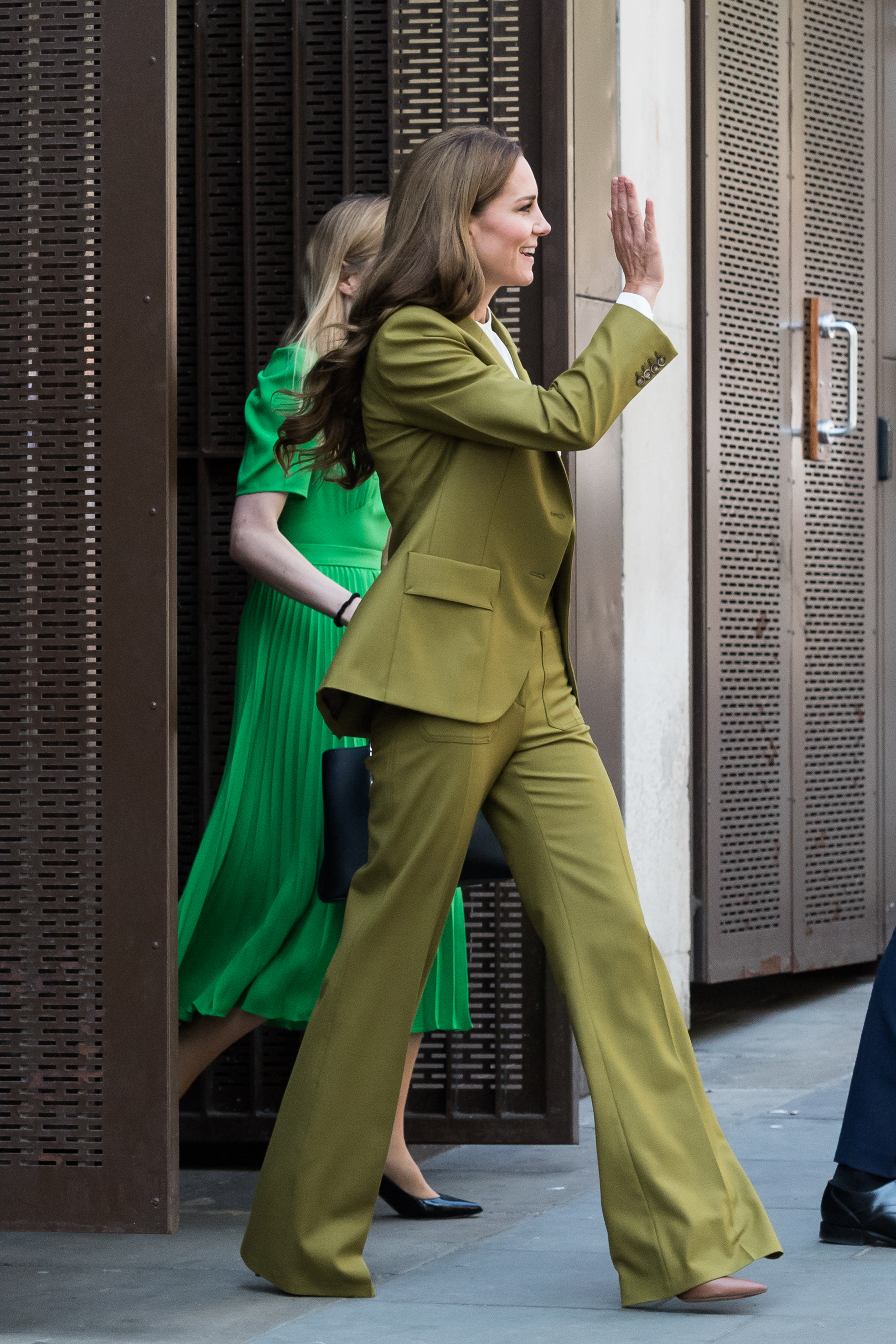 Catherine, Princess of Wales leaves the 180 Studios after presenting the Queen Elizabeth II Award for British Design celebrating the impact of young British creatives and the UK's thriving fashion industry in London, United Kingdom on May 13, 2025