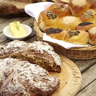 restaurant room with baking bread