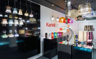 Different type of lamps at london's Kartell store.