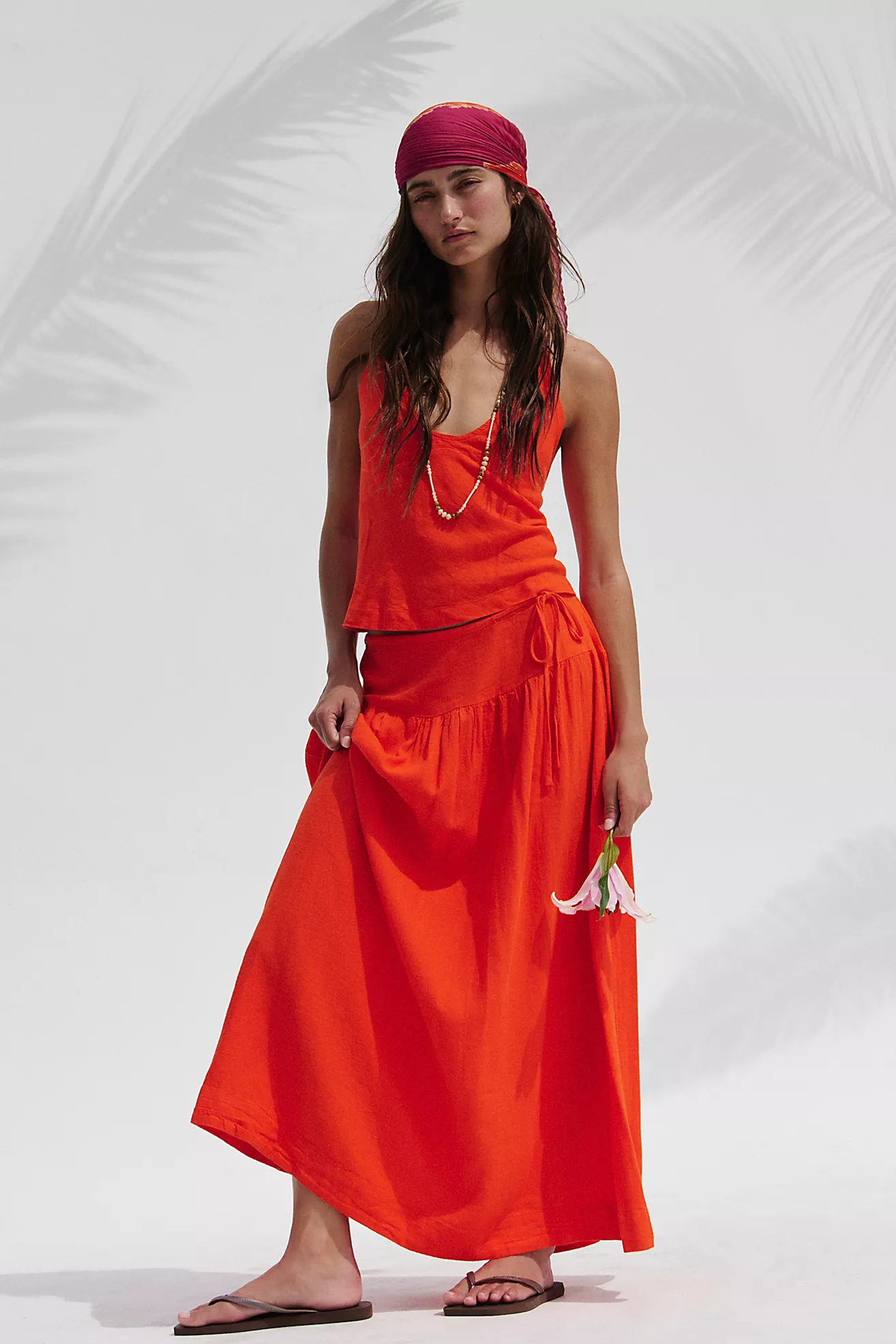 Sandshell Linen Skirt Set