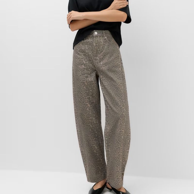 M&amp;amp;S, Mid Rise Animal Barrel Jeans