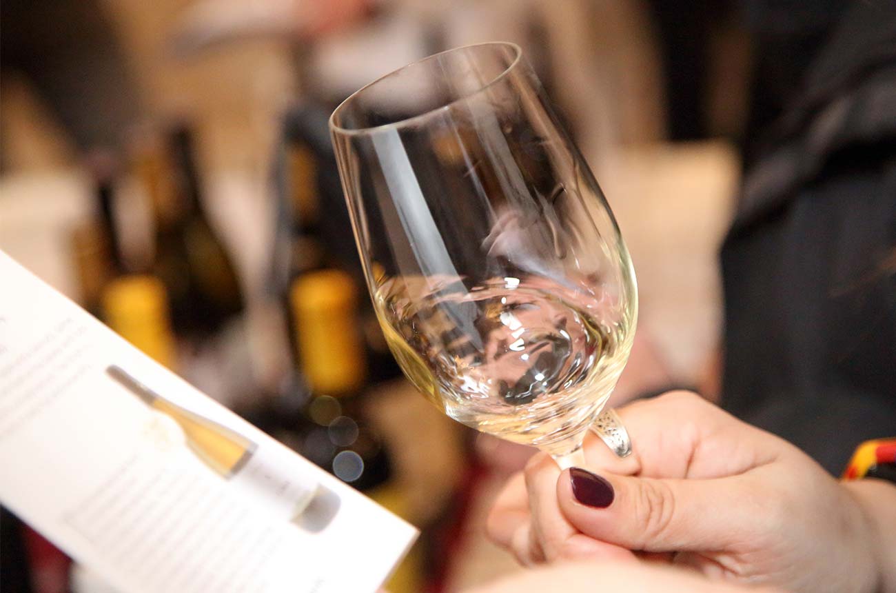 Swirling a glass of wine