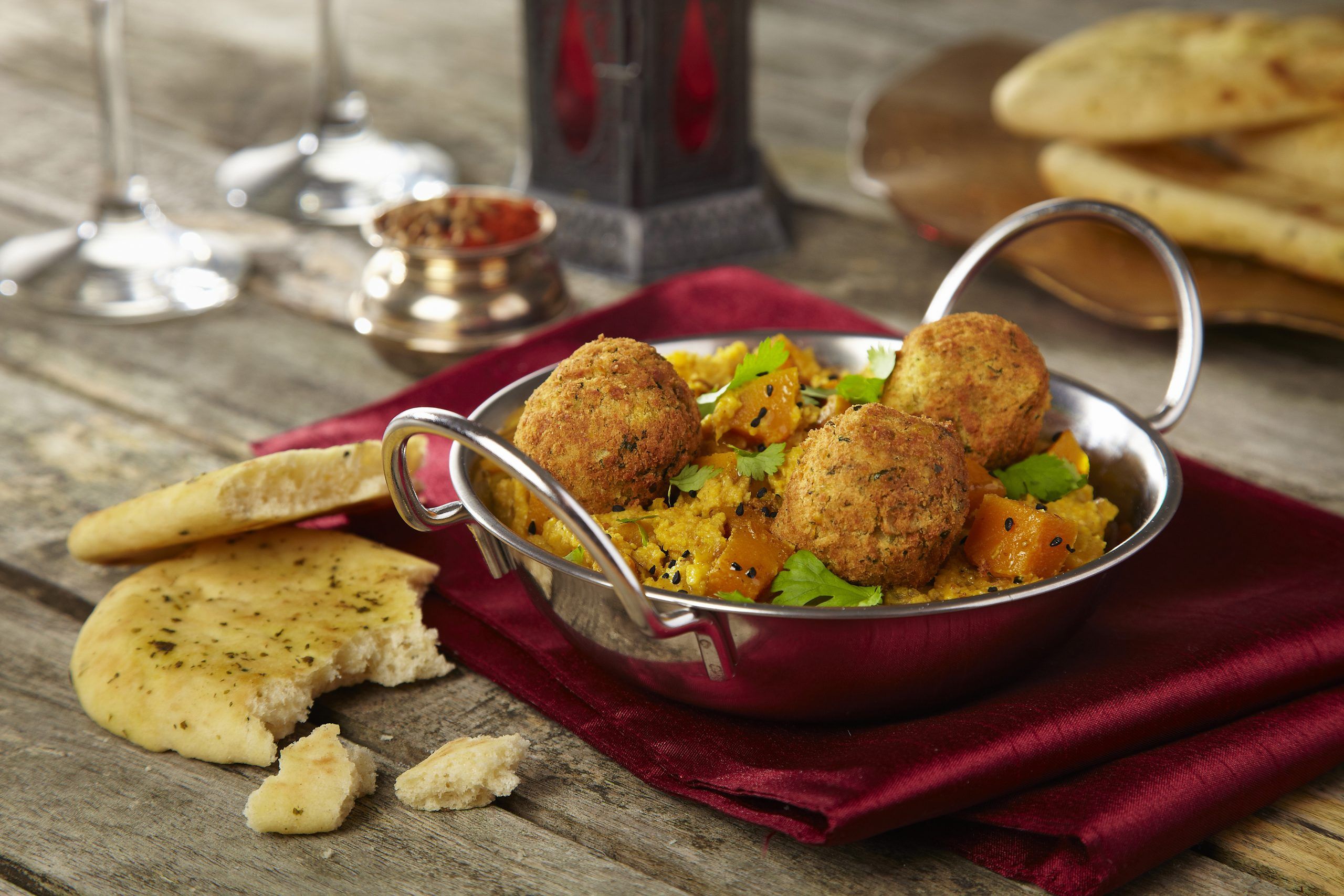Bengal butternut squash and chickpea with naan recipe