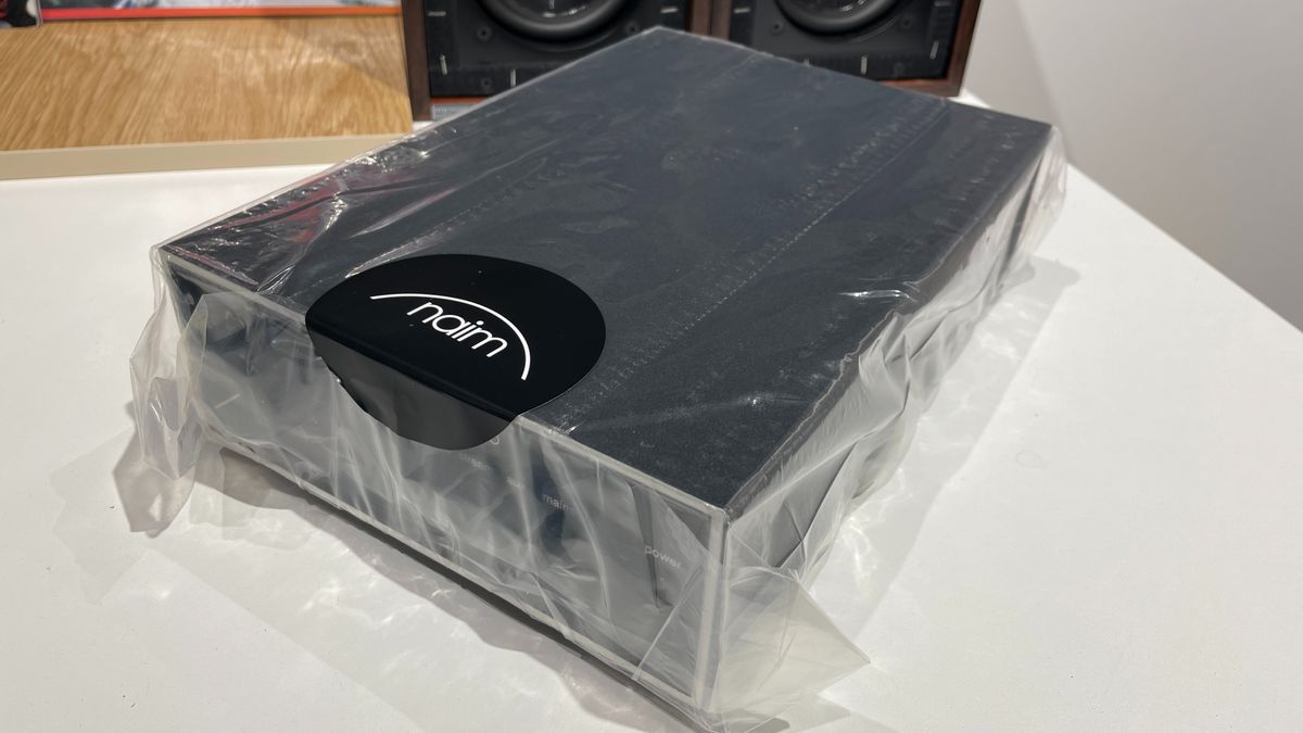 Naim Nait 50 wrapped in protective plastic wrap