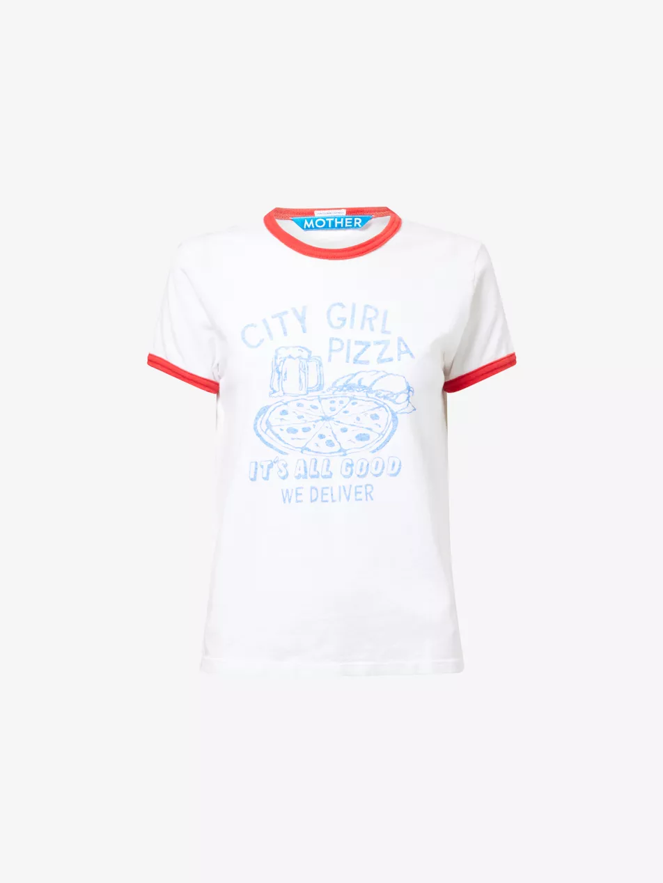 The Lil Goodie Ringer Graphic-Print Cotton T-Shirt - Xs