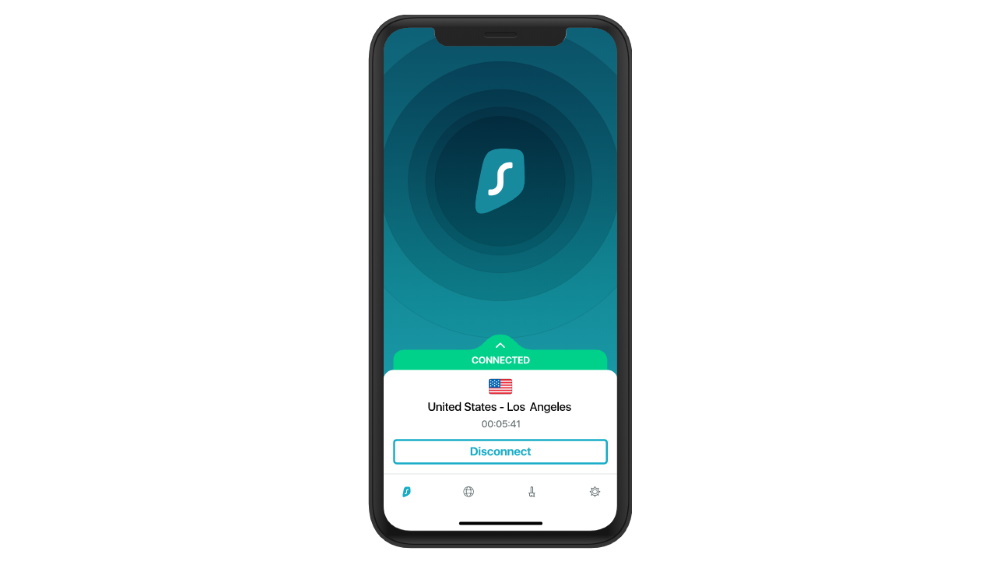 Surfshark's iPhone VPN on an iPhone 11