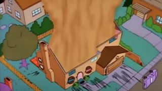 The Simpsons' house explodes
