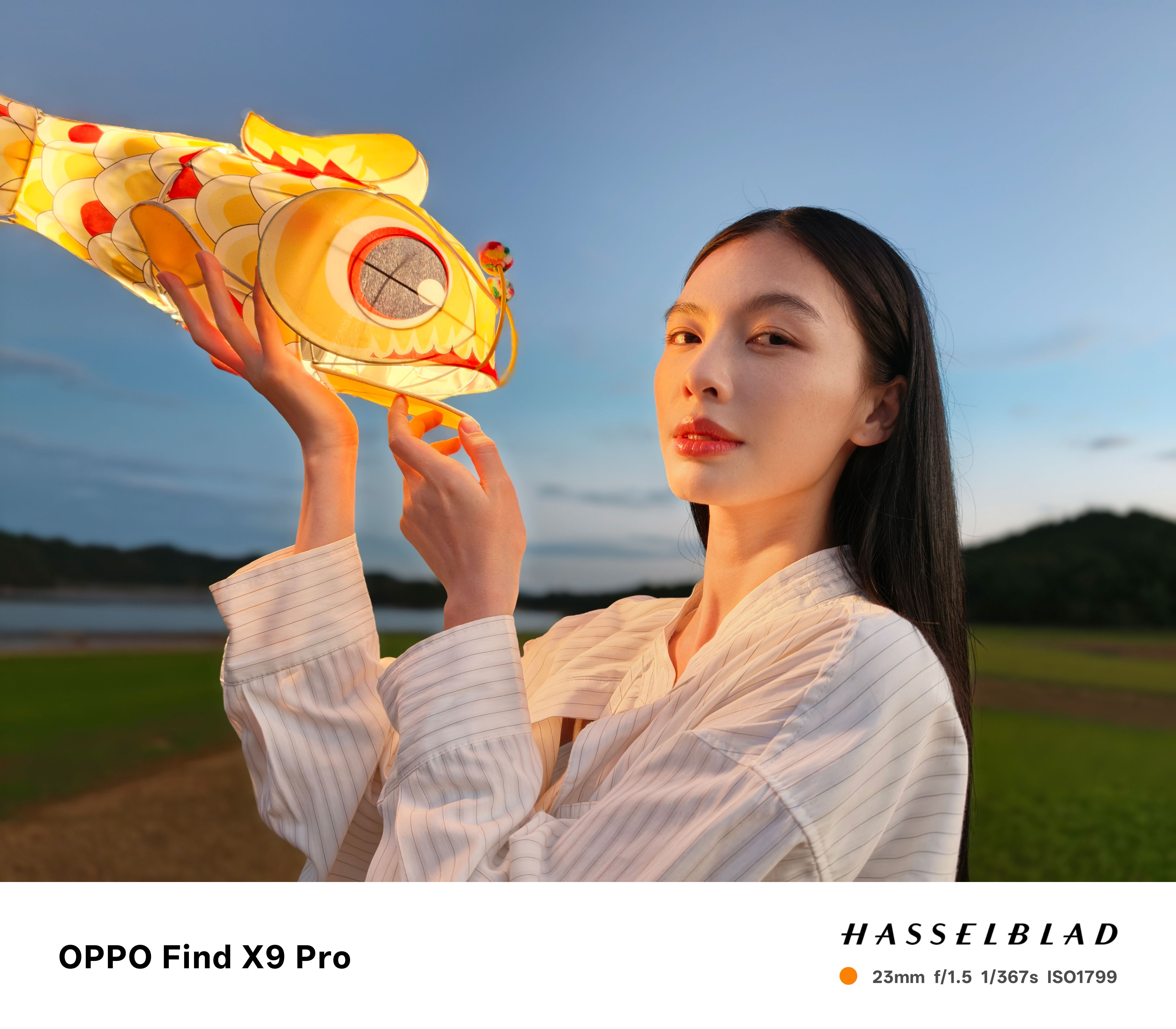 Person holding a lantern in the shape of a fish taken on an Oppo Find X9 Pro