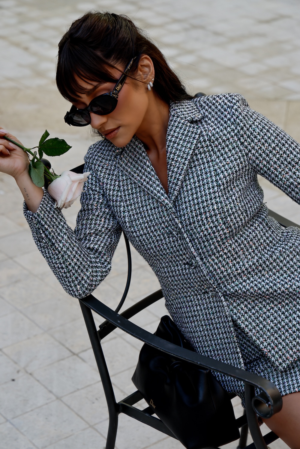 Shay Mitchell gets ready for her appearance at the Dior Fall 2026 fashion show