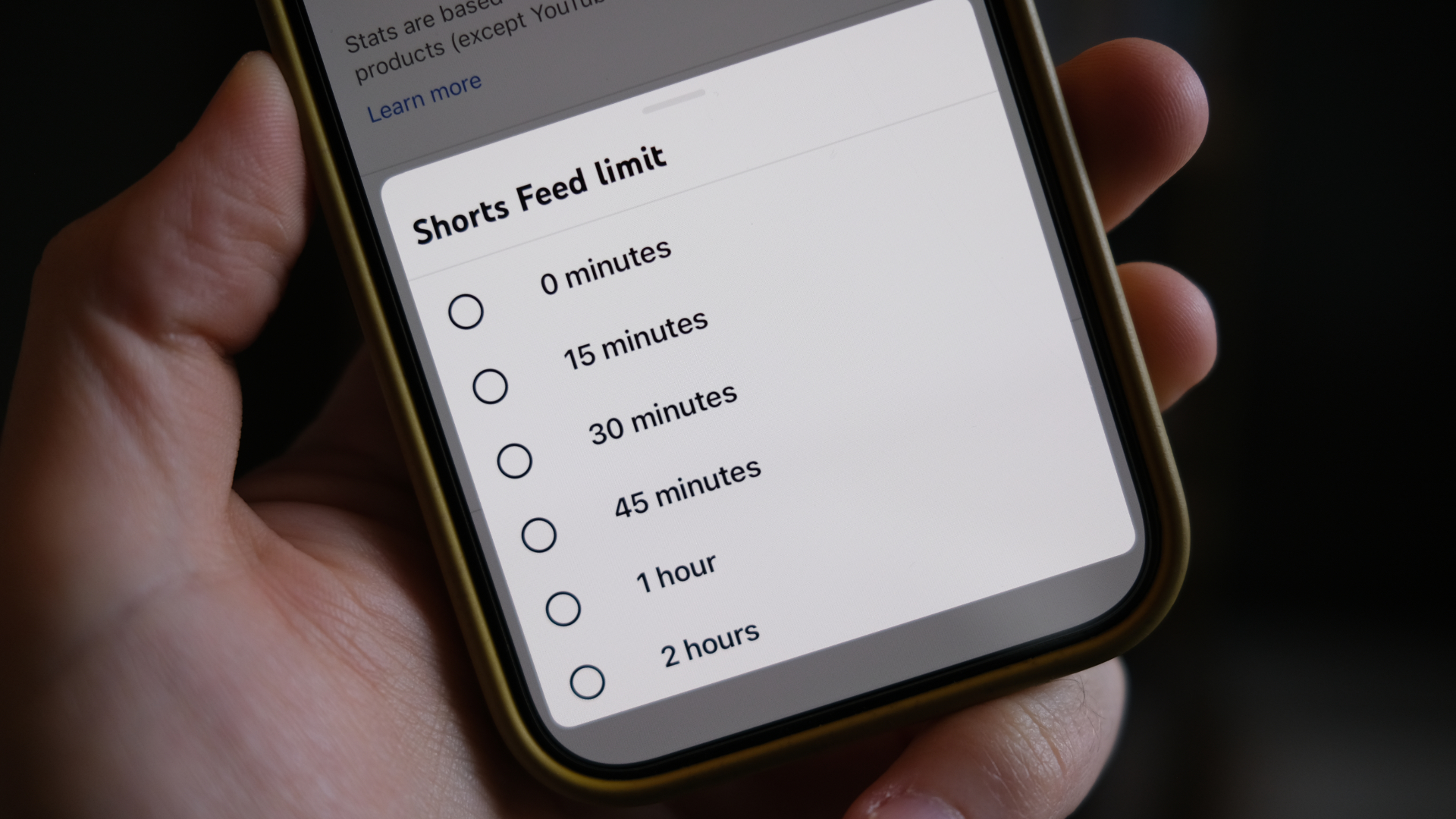 YouTube Shorts Feed limit setting