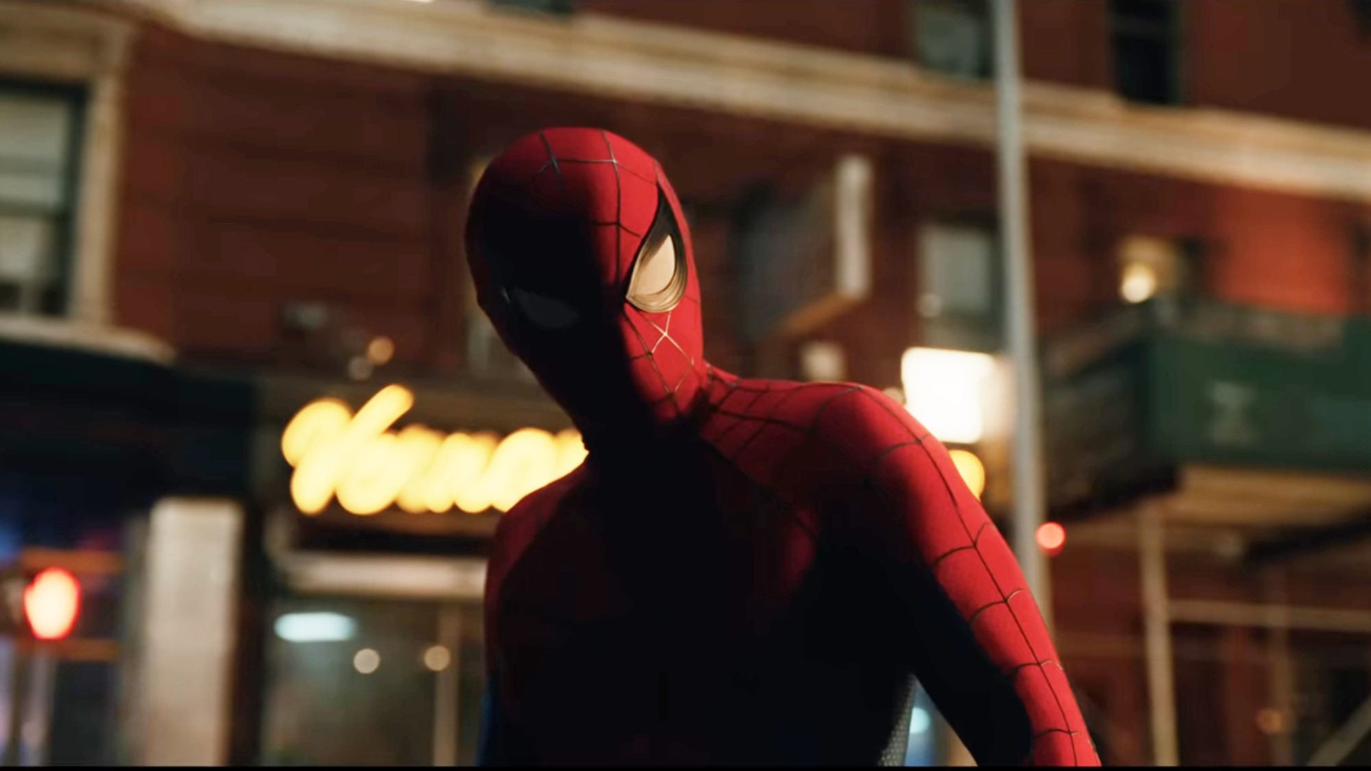 Spider-Man looking a camera in Spider-Man: Brand New Day.