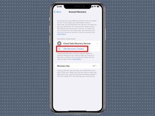 how to set an account recovery contact in ios 15