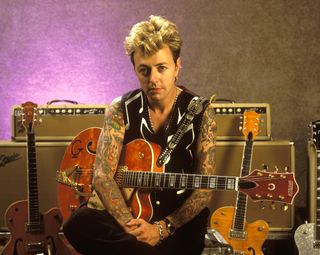 With several signature models to his name, Brian Setzer has played the Gretsch 6120 Chet Atkins Hollow Body for many years.