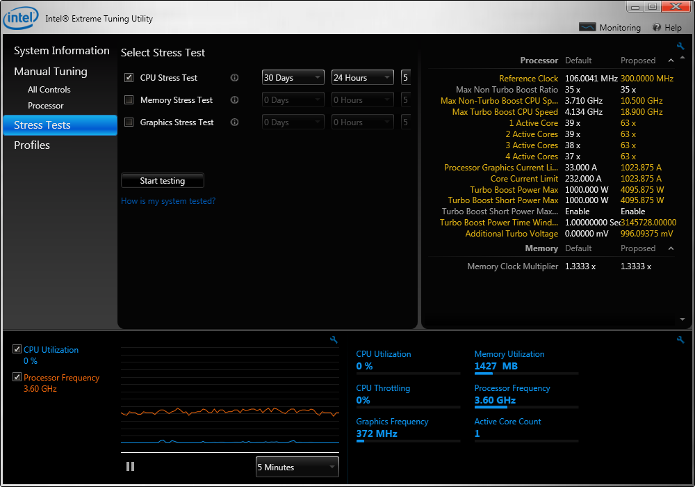 overclock with intel extreme tuning utility basic overclock