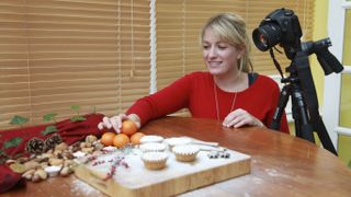 Best camera for food photography - shooting mincepies on table