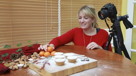 Best camera for food photography - shooting mincepies on table