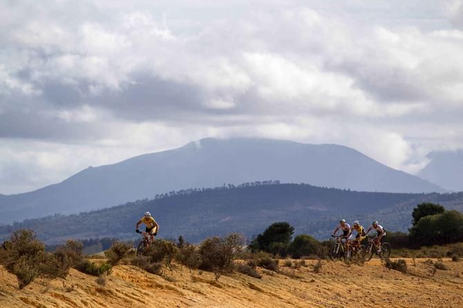 Christoph Sauser of Burry Stander-Songo leads the breakaway