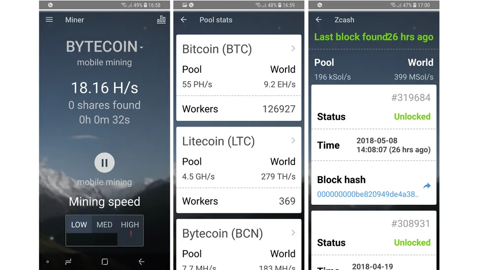cara minergate di android