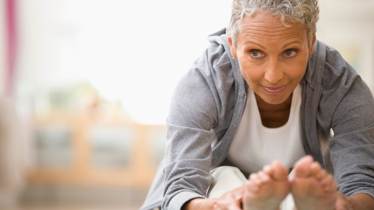 Woman doing menopause exercises