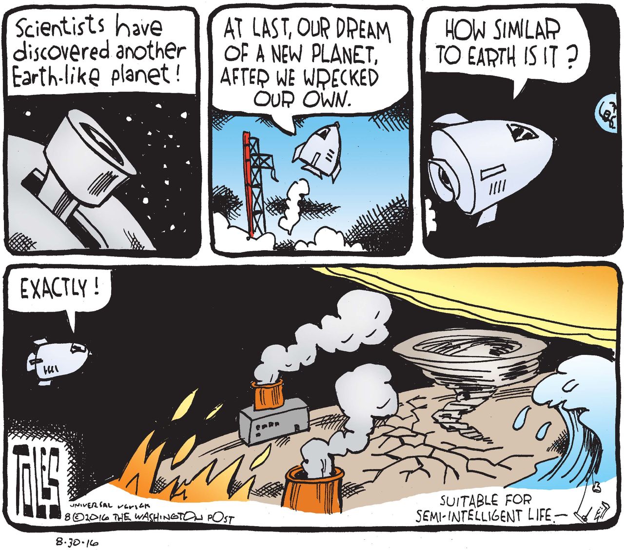 Editorial cartoon U.S. Planet Discovery Same As Earth