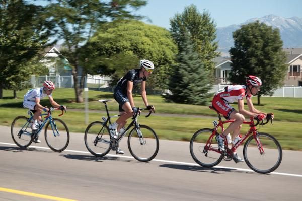 Three riders get away just after the start.