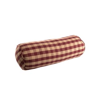 the six bells red check bolster cushion