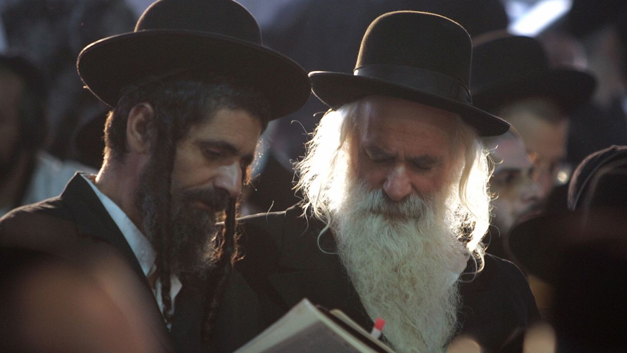 Ultra orthodox Jews pray at the tomb of Reb Nachman of Breslov, founder of the Breslov Hasidic movement