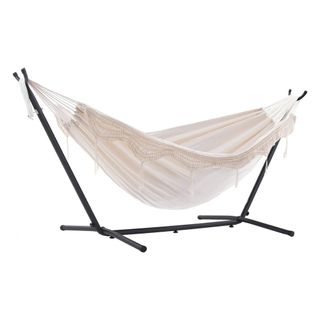 Vivere Double Hammock with Space Saving Steel Stand