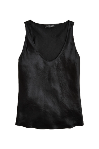 Scoopneck Tank Top in Textured Satin