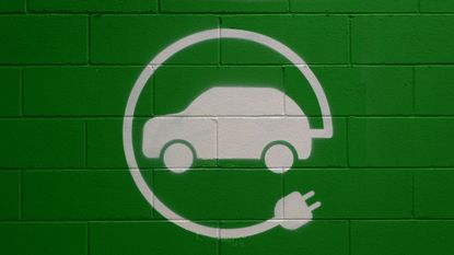 EV only symbol on green wall
