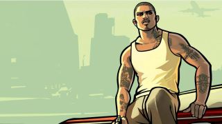 GTA: San Andreas cheats - A gangster sitting on the hood of a car