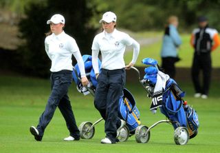 Leona and Lisa Maguire at the 2011 Ping Junior Solheim Cup