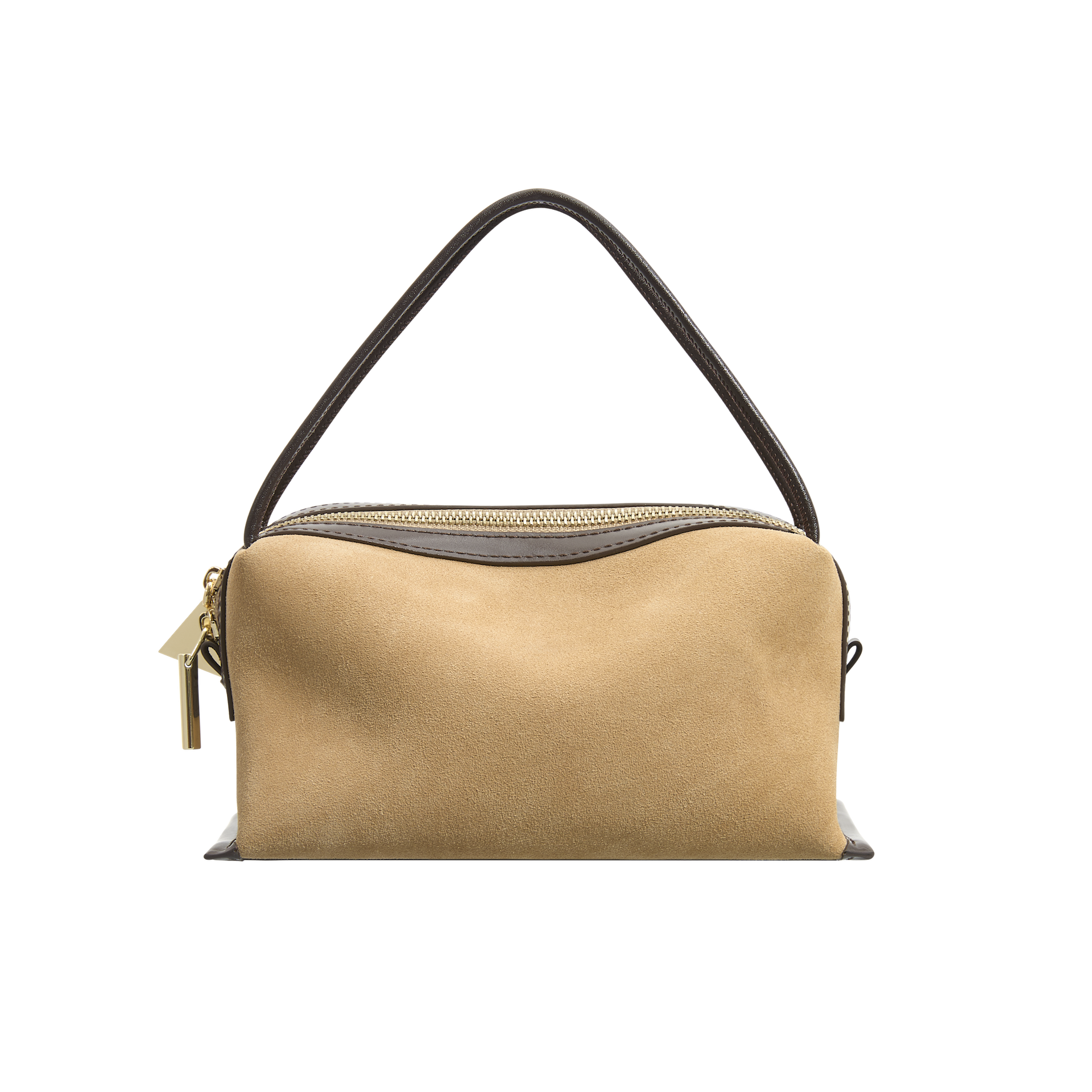 Gold Suede Caf&amp;eacute; Mini Bag