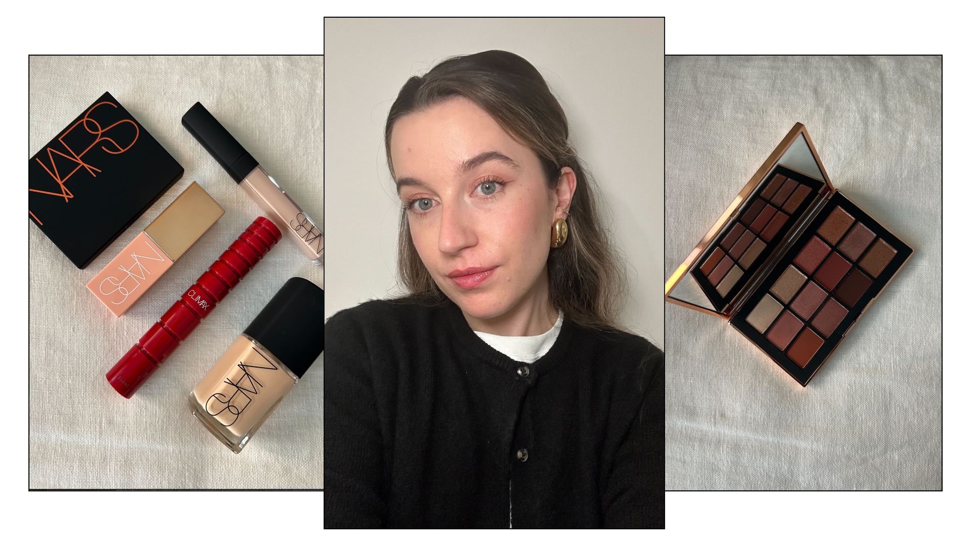Junior beauty editor Grace Lindsay testing out Nars makeup products