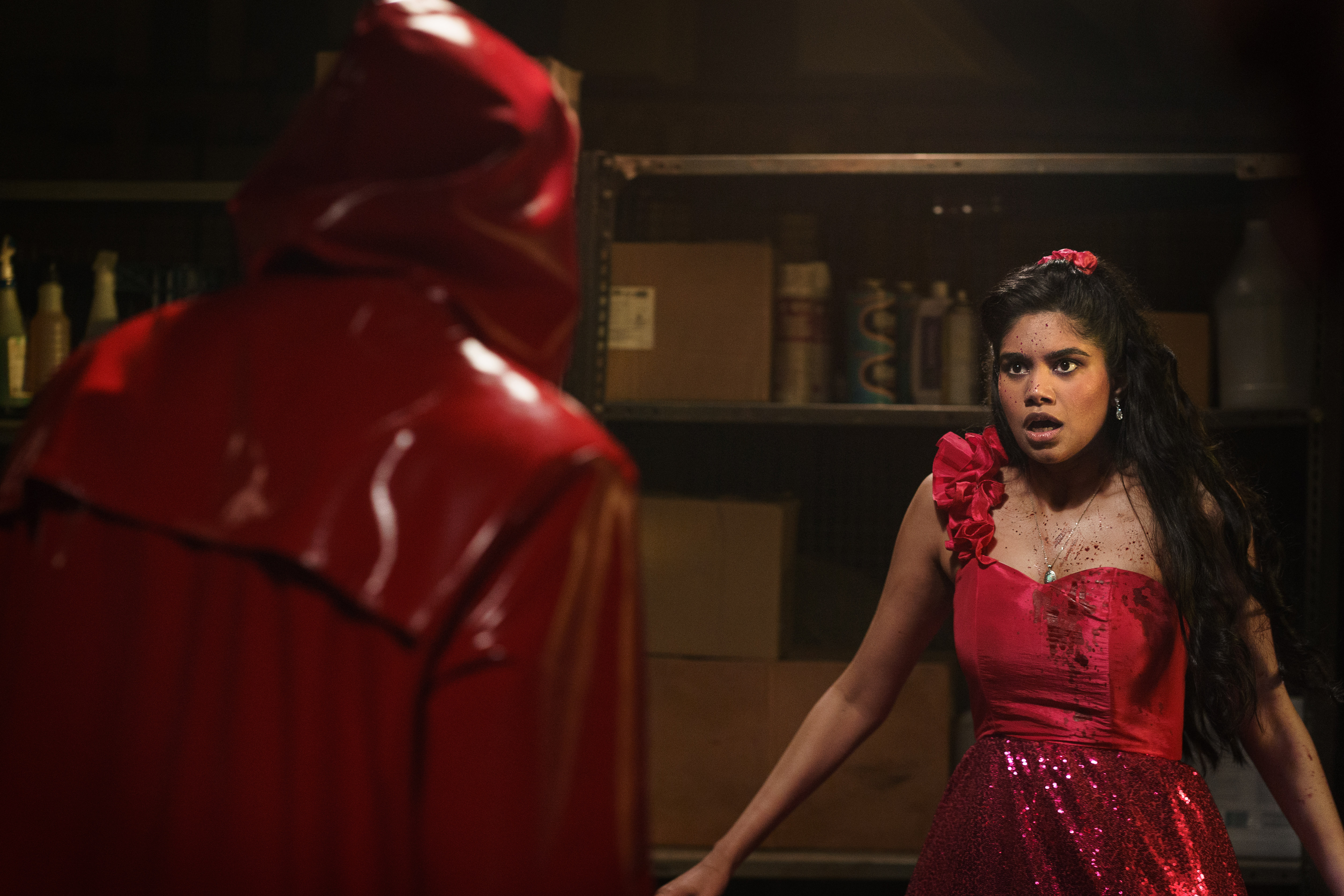 The Killer and Rebecca Ablack as Debbie Winters in Fear Street: Prom Queen.