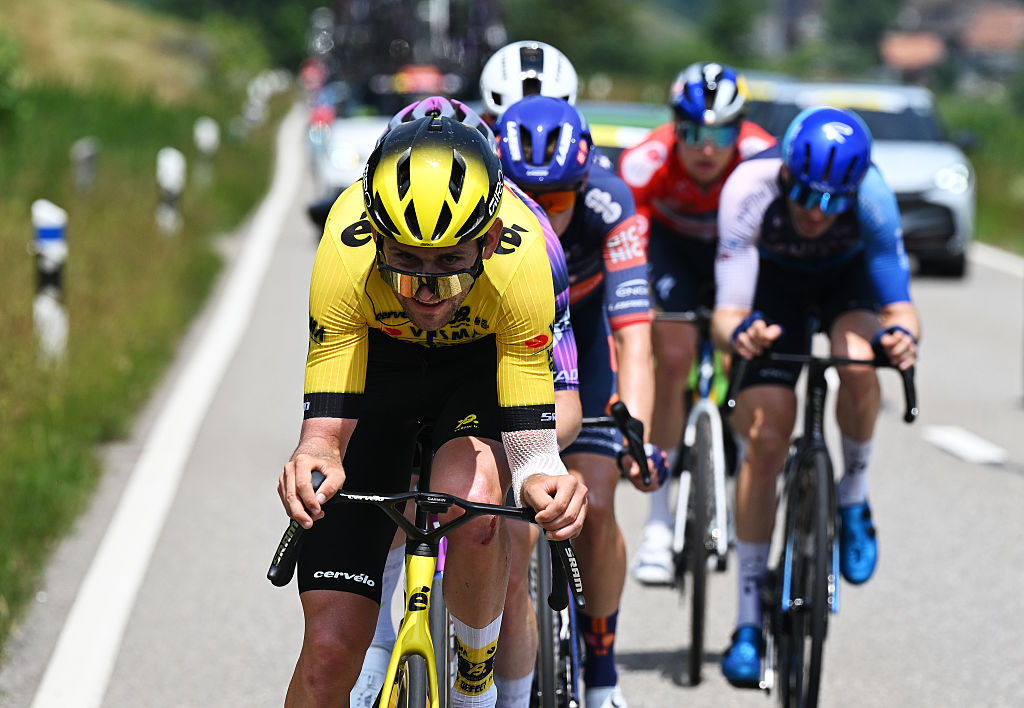 Tiesj Benoot leads the breakaway