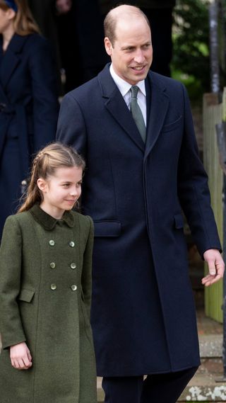 Prince William and Princess Charlotte of Wales attend the Christmas Day service 2023