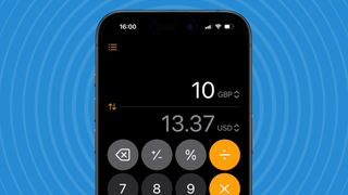 The calculator app interface in iOS 18