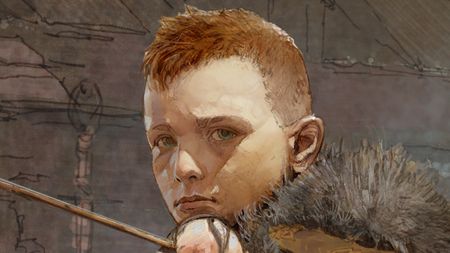 A close-up illustration of Atreus from God of War.