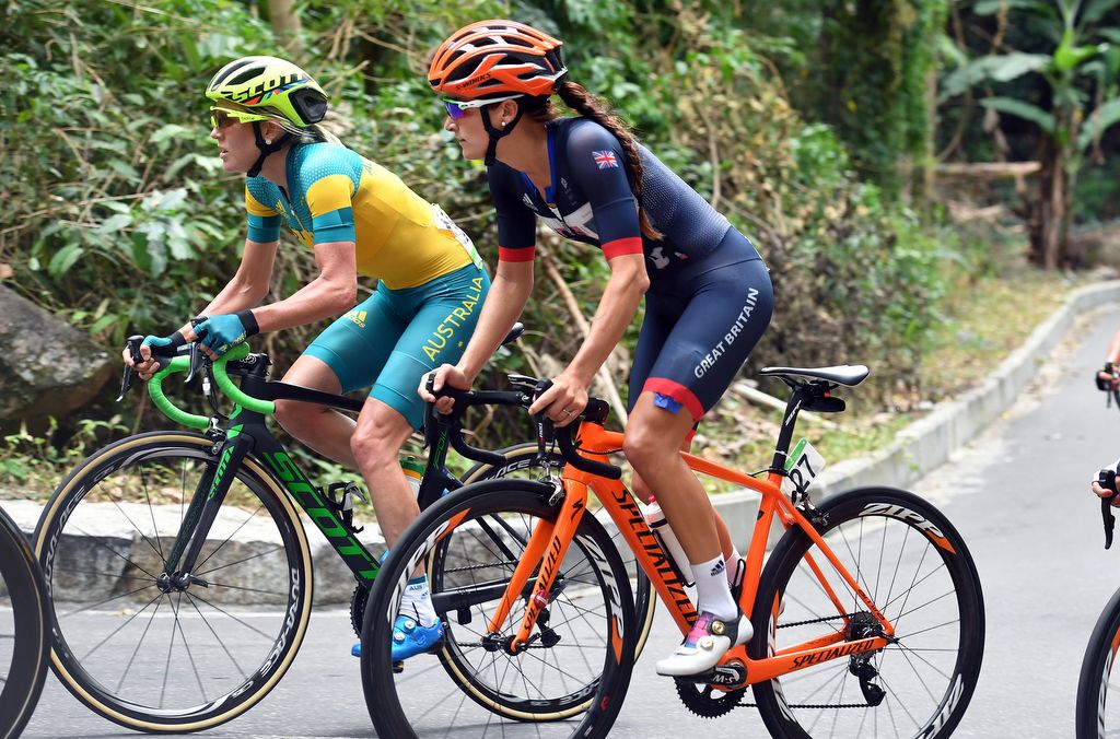 Elizabeth Armitstead (Great Britain) climbing during the race